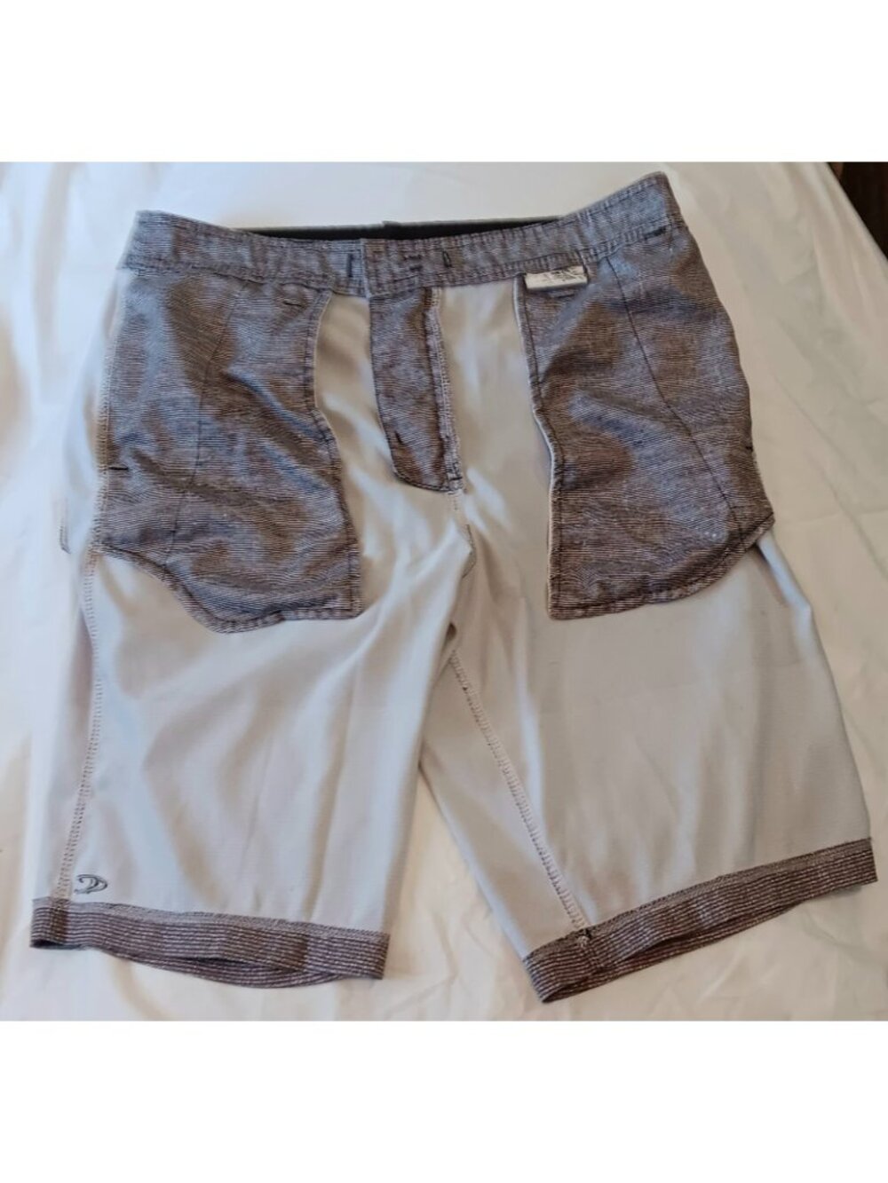 O'Neill Hybrid Board Shorts 32 Gray Black Zipper Pockets Men's Swimsuit - Picture 10 of 13